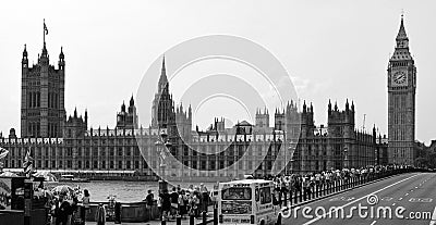 Silhouette of the Palace of Westminster Editorial Stock Photo