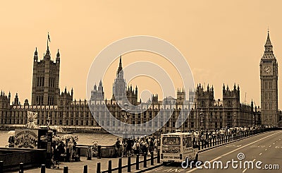 Silhouette of the Palace of Westminster Editorial Stock Photo