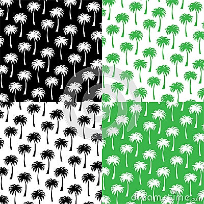 Silhouette palm tree patterns Vector Illustration