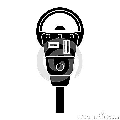 Silhouette parking meter payment machine Vector Illustration