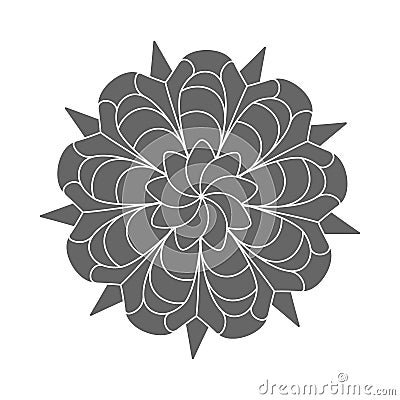 Silhouette pattern design in the form of a flower, scrapbooking, impression, stamp, figure carving and creative design Vector Illustration