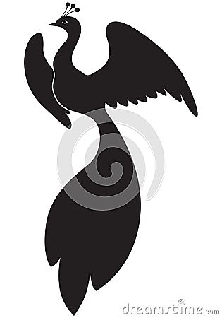 Silhouette peacock Vector Illustration