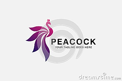 silhouette peacock vector illustration usable for logo design related to poultry. nature. farmer. animal.bird Cartoon Illustration