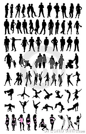 Silhouette people set Vector Illustration