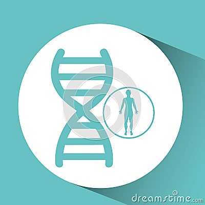 Silhouette person medical genetic icon design Vector Illustration