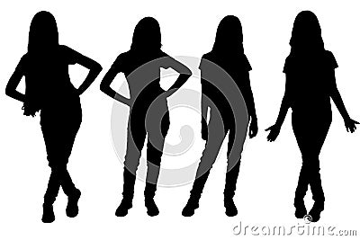 silhouette person standing posture model isolated on white background vector image mocup Stock Photo