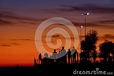 Silhouette photography in sunset Stock Photo