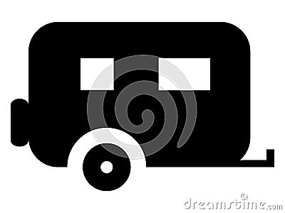 Silhouette picture of a camper Icon Vector Illustration