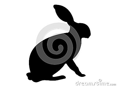 Silhouette picture of a rabbit Icon Vector Illustration