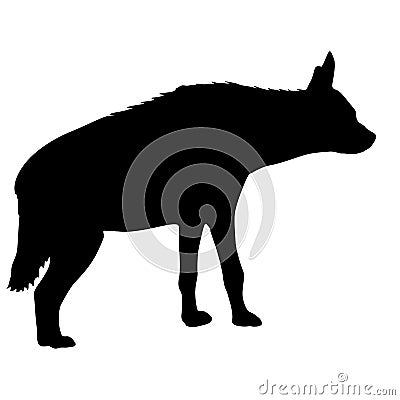 Silhouette of the potted hyena on a white background Vector Illustration