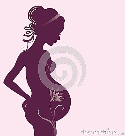 Silhouette Of A Pregnant Woman Stock Vector - Image: 49980903