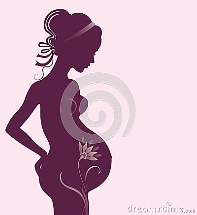 Silhouette of a pregnant woman Vector Illustration