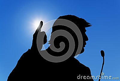 Donald Trump silhouette Editorial Stock Photo