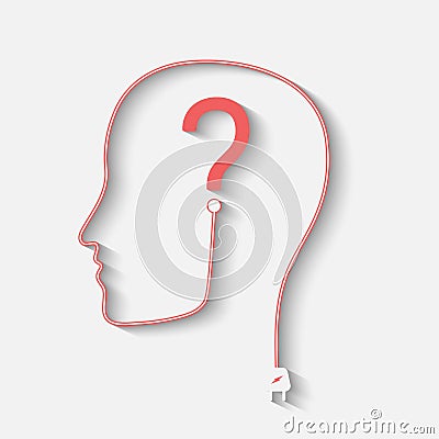 Silhouette with question Vector Illustration