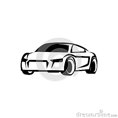 Silhouette racing car logo illustration Vector Illustration