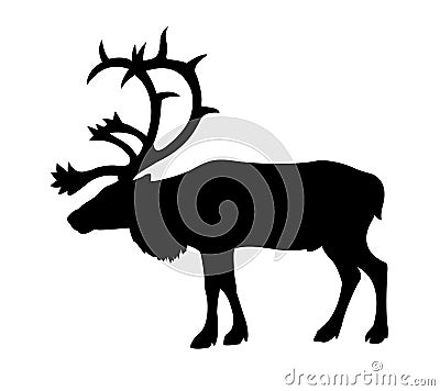 Silhouette of the reindeer Vector Illustration