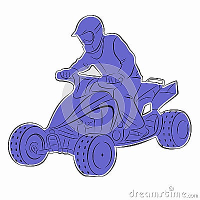 Silhouette of a rider ATV, vector draw Vector Illustration