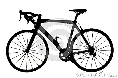 Silhouette of a road bicycle. Studio shot Stock Photo