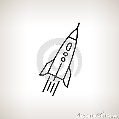 Silhouette rocket on a light background Vector Illustration