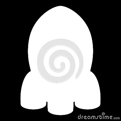 Silhouette rocket space ship Cartoon Illustration