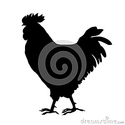 Silhouette of a rooster Vector Illustration