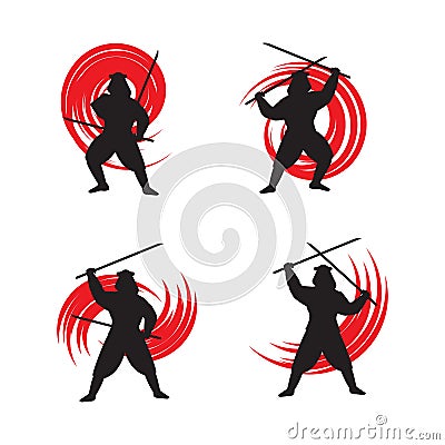 silhouette Samurai icon vector illustration Vector Illustration