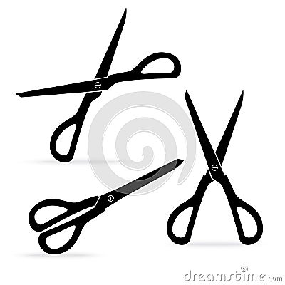 Silhouette scissors sharp isolated on white background Vector Illustration