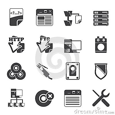 Silhouette Server Side Computer icons Vector Illustration