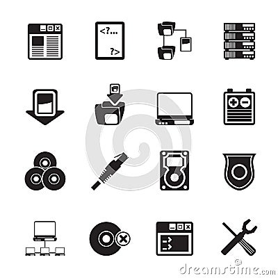 Silhouette Server Side Computer icons Vector Illustration