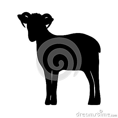Silhouette of a sheep Stock Photo