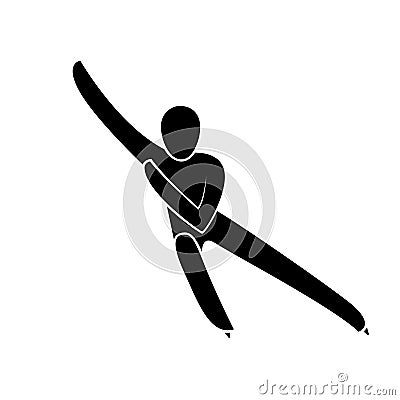 Silhouette Short track speed skating athlete isolated vector illustration Vector Illustration