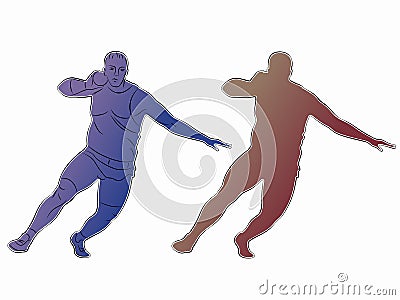 Silhouette shot putter man , vector drawing Vector Illustration