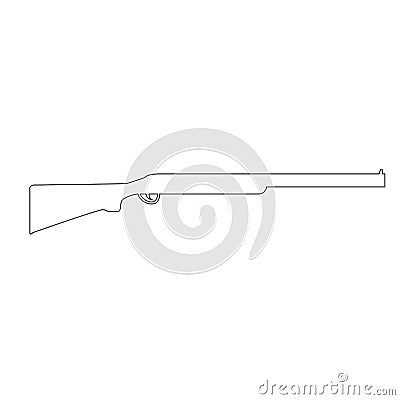 Silhouette of Shotgun hand drawn line art style, hunting rifle Vector Illustration