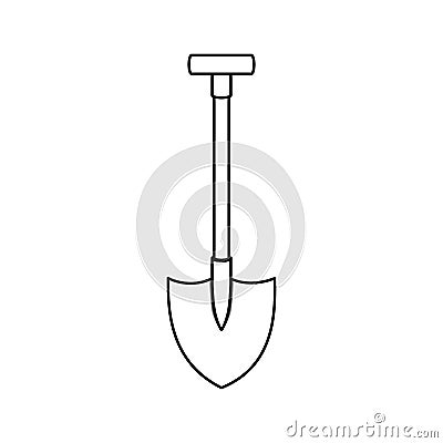 Silhouette shovel construction tool icon Vector Illustration