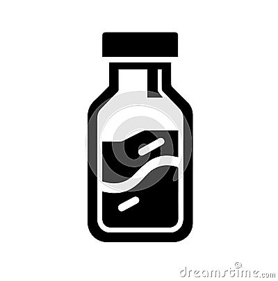 Silhouette simple bottle vector icon Vector Illustration