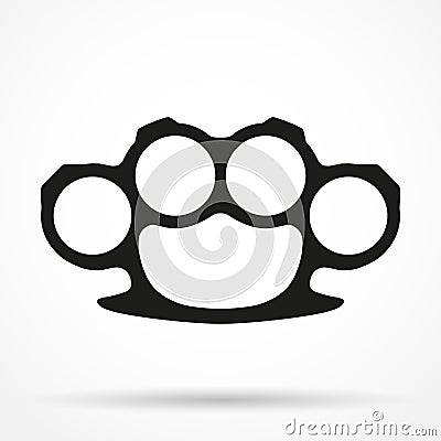 Silhouette simple symbol of Brassknuckles vector Vector Illustration