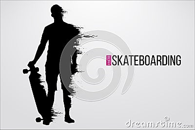 Silhouette of a skateboarder. Vector illustration Vector Illustration