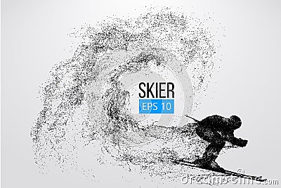 Silhouette of skier isolated. Vector illustration Vector Illustration