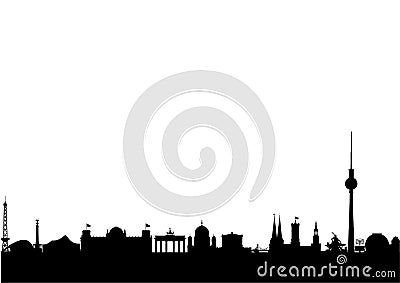 Silhouette of Skyline Berlin city Stock Photo