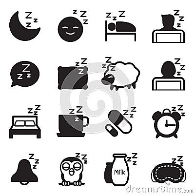 Silhouette Sleep icons Vector Illustration