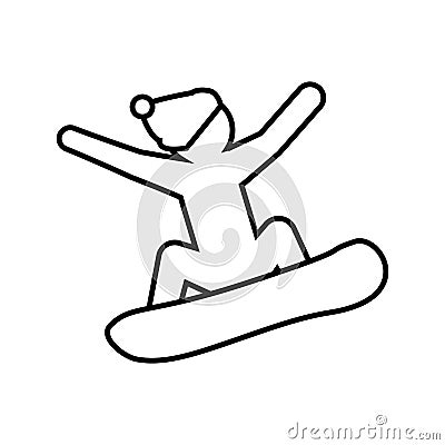 Silhouette snowboard athlete icon Vector Illustration