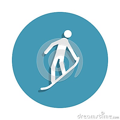 Silhouette snowboarder icon in badge style. One of Winter sports collection icon can be used for UI, UX Stock Photo