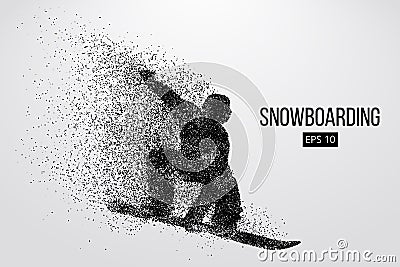 Silhouette of a snowboarder jumping isolated. Vector illustration Vector Illustration