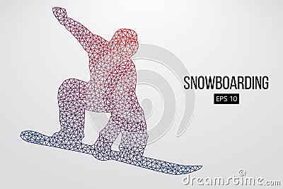 Silhouette of a snowboarder jumping isolated. Vector illustration Vector Illustration