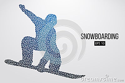 Silhouette of a snowboarder jumping isolated. Vector illustration Vector Illustration