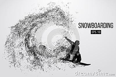Silhouette of a snowboarder jumping isolated. Vector illustration Vector Illustration