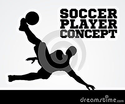 Silhouette Soccer Player Vector Illustration