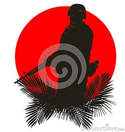 Silhouette of a soldier Vector Illustration