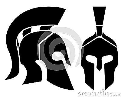 Silhouette of Spartan helmets Vector Illustration