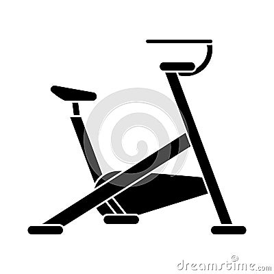 Silhouette stationary bicycle machine gym sport Vector Illustration